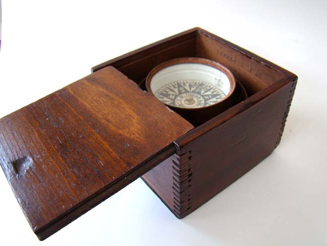 A fine Civil War era boxed small boat compass circa 1858-1860 by Frederick W. Lincoln of Boston — image 2